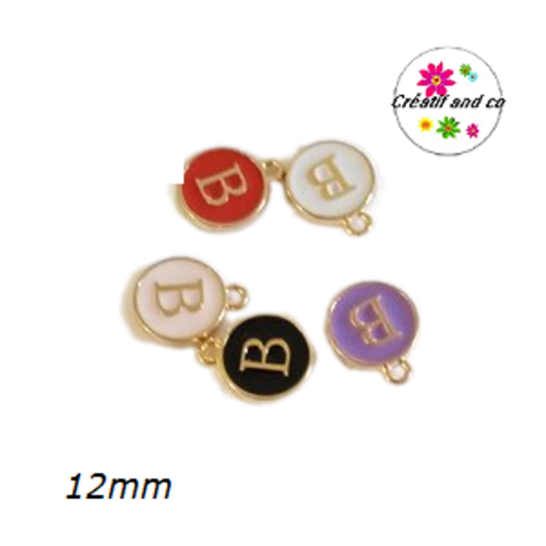 Breloque médaillon lettre alphabet b