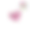 Breloque pendentif coeur rose 32mm