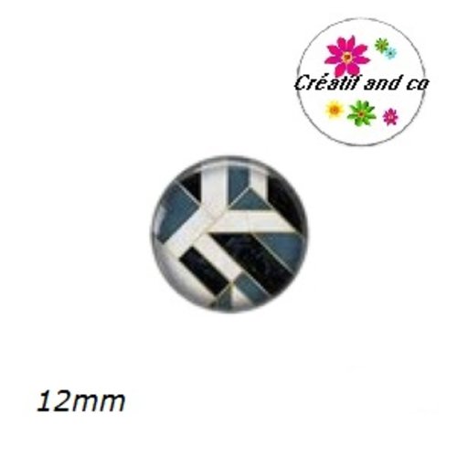 X2 cabochons géométrique 12mm