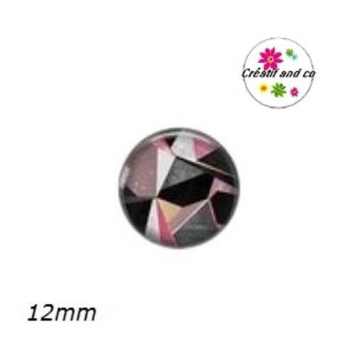 X2 cabochons géométrique 12mm