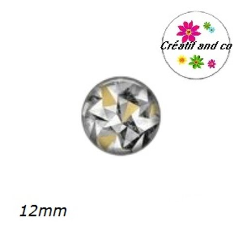 X2 cabochons géométrique 12mm