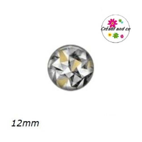 X2 cabochons géométrique 12mm