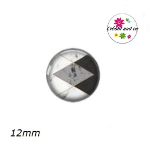 X2 cabochons géométrique 12mm