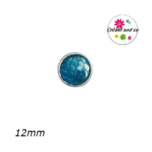 Bouton pression résine écaille turquoise 12mm