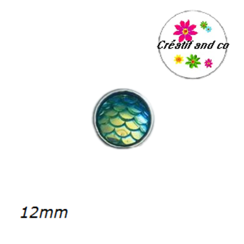 Bouton pression résine écaille vert 12mm