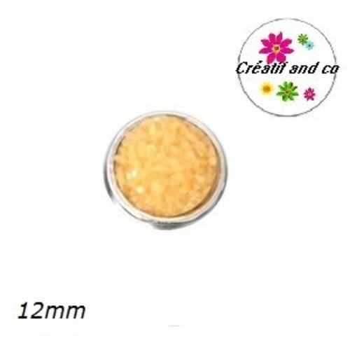Bouton pression effet druzy jaune d'or résine 12mm