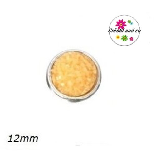 Bouton pression effet druzy jaune d'or résine 12mm