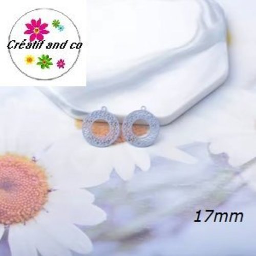 Connecteur estampe cercle gris 17mm
