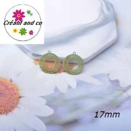 Connecteur estampe cercle kaki 17mm