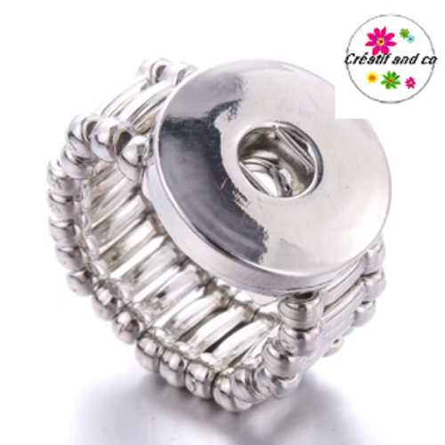 Bague métal argentée pour bouton pression