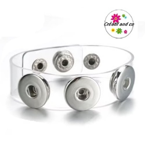 Bracelet translucide triple bouton pression