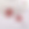 Breloque estampe rose fleur rouge 22mm