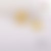 Breloque estampe rose fleur jaune foncé  22mm