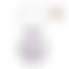 Porte clé rond simili cuir blanc pour bouton pression