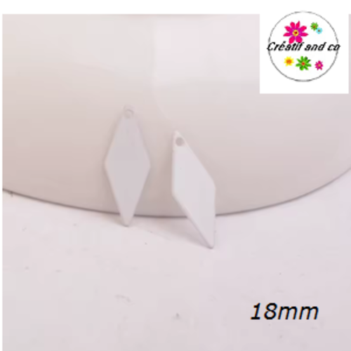 Breloque estampe losange blanc 18mm