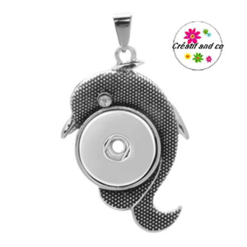 Pendentif dauphin pour bouton pression