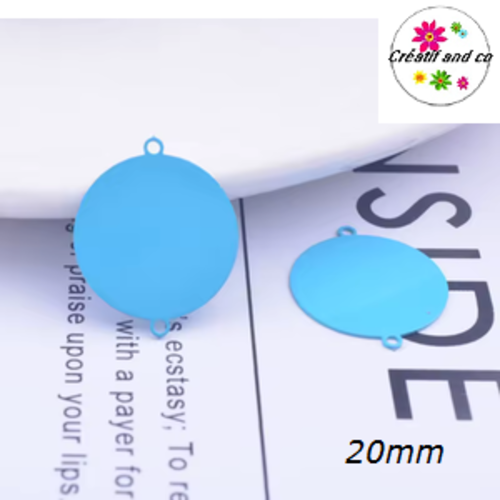 Connecteur cercle turquoise laiton 20mm