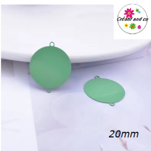 Connecteur cercle vert laiton 20mm