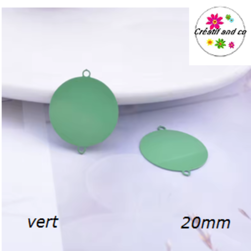Connecteur cercle vert laiton 20mm