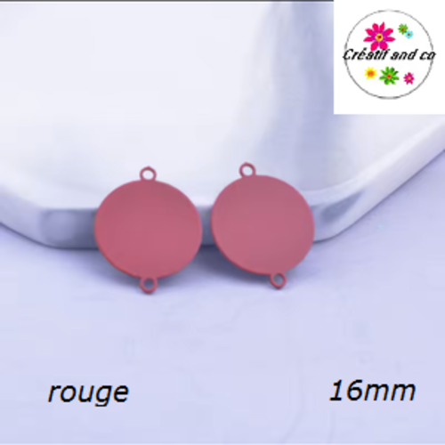 Connecteur cercle rouge laiton 16mm