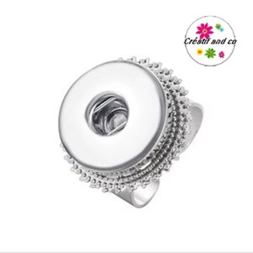 Bague métal argentée pour bouton pression 18/20mm