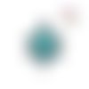 Bouton pression tortue cabochon et strass turquoise marbré