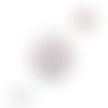 Bouton pression métal blanc strass rose