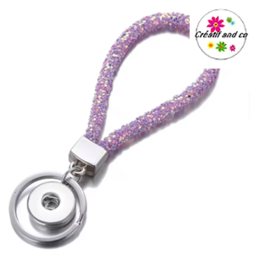 Porte clé parme pour bouton pression