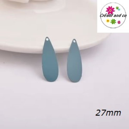 Breloque estampe goutte verte foncée  27mm