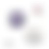 Bouton pression graffiti mauve/gris résine
