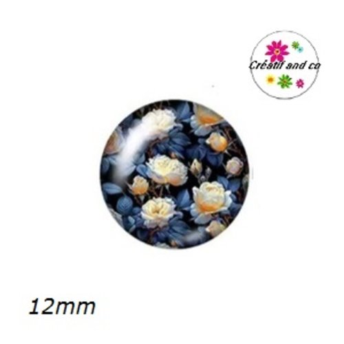 X2 cabochons fleurs 12mm