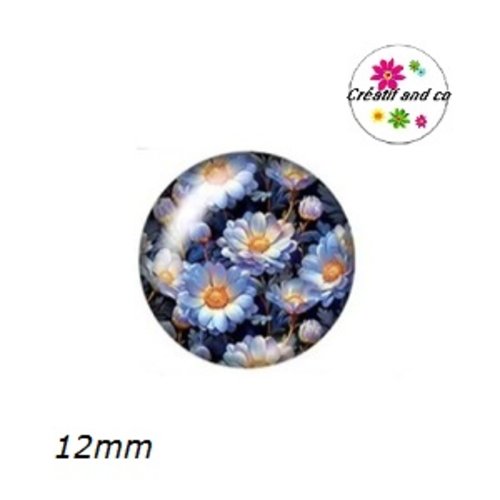 X2 cabochons fleurs 12mm