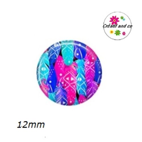 X2 cabochons plumes 12mm