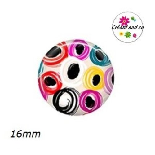 X2 cabochons à motif 16mm