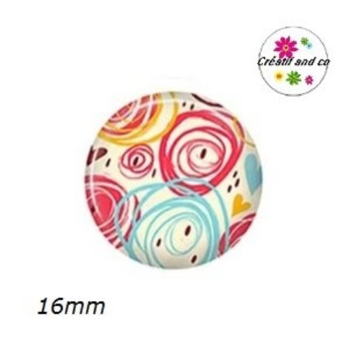 X2 cabochons à motif 16mm