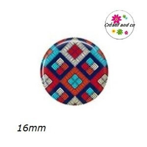 X2 cabochons à motif 16mm