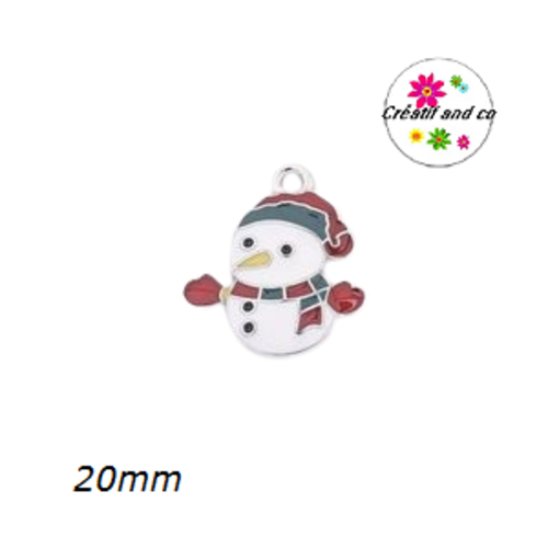 Breloque bonhomme de neige émail