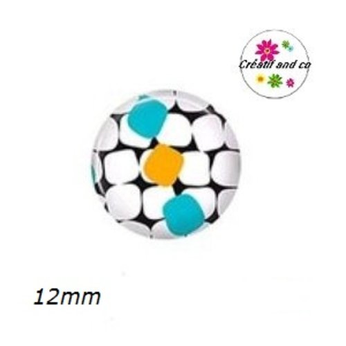 X2 cabochons à motif 12mm