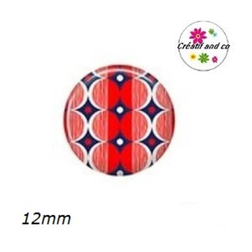 X2 cabochons à motif 12mm