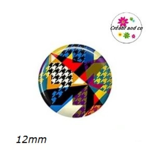 X2 cabochons à motif 12mm