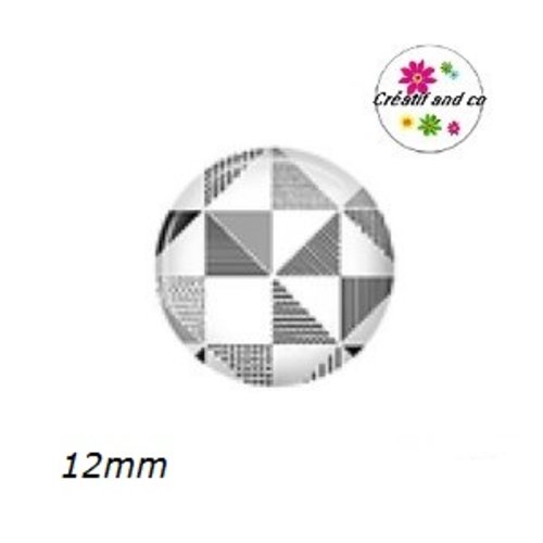 X2 cabochons à motif 12mm