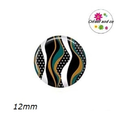 X2 cabochons à motif 12mm