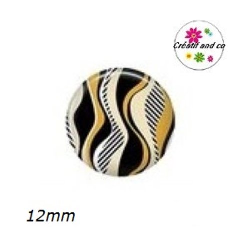 X2 cabochons à motif 12mm