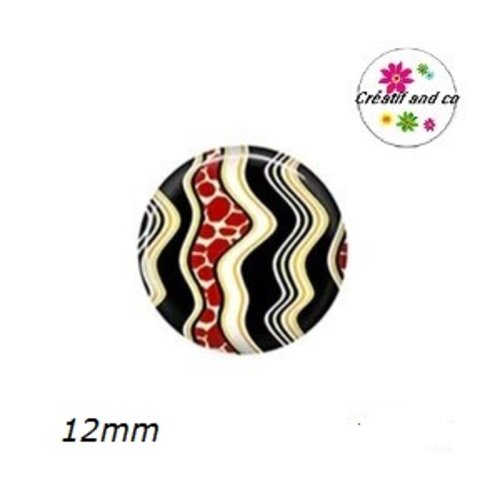 X2 cabochons à motif 12mm