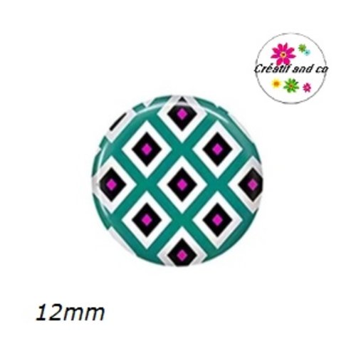X2 cabochons à motif 12mm