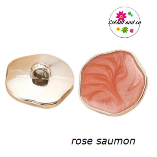Bouton irrégulier effet marbré rose saumon