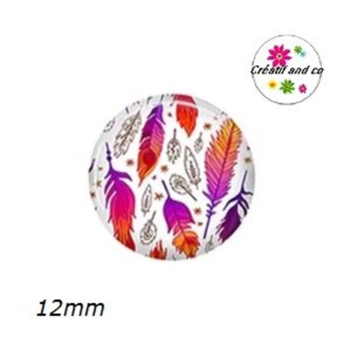 Cabochon plume 12mm