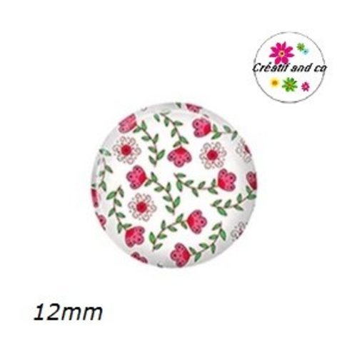 Cabochon fleuri 12mm