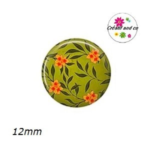 Cabochon fleuri 12mm