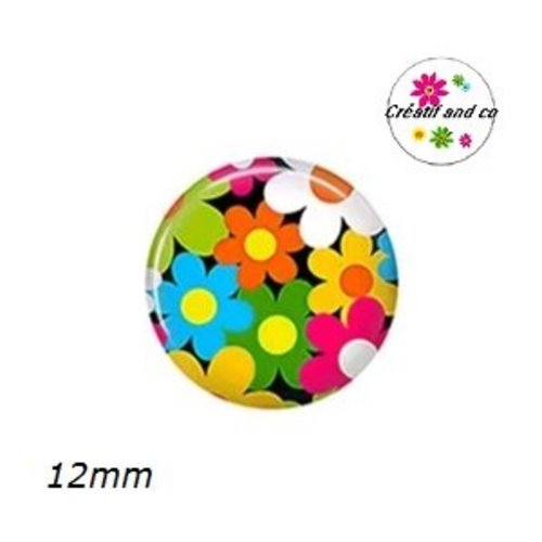 Cabochon fleuri 12mm